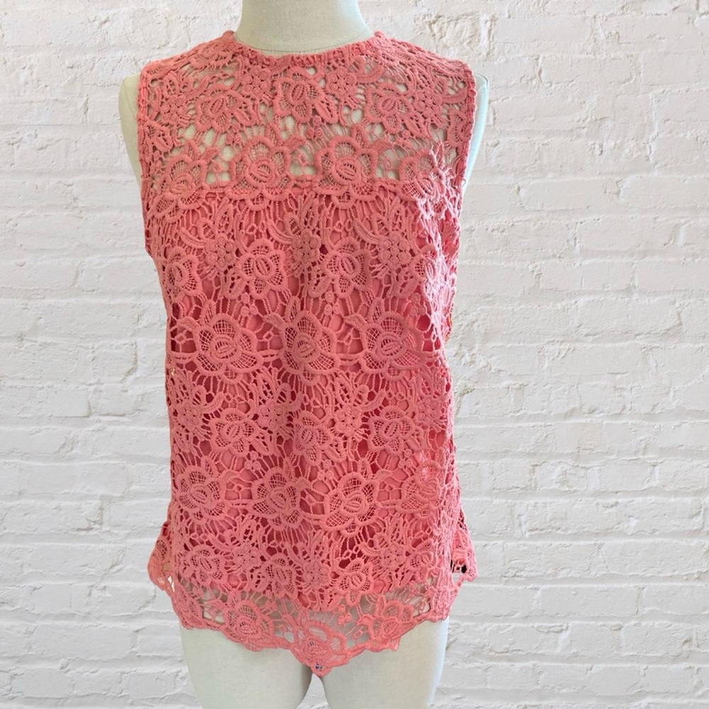 Nanette Lepore Coral Lace Blouse